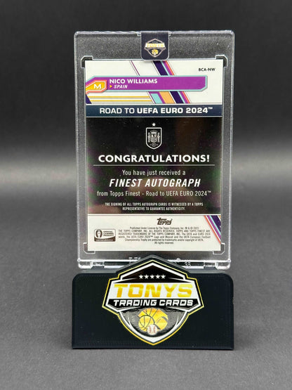 2023 Topps Finest Road to UEFA Euro 2024 - Autographs #BCA-NW Nico Williams #1/5