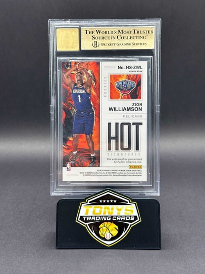 2019/20 Panini Hoops Pemium Stock HOT SIGNATURES Rookies Flash  - Zion Williamson BGS 9.5