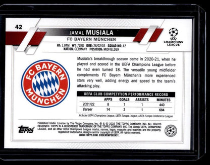 2022-23 Topps UEFA Club Competitions #42 Jamal Musiala Starball Foil