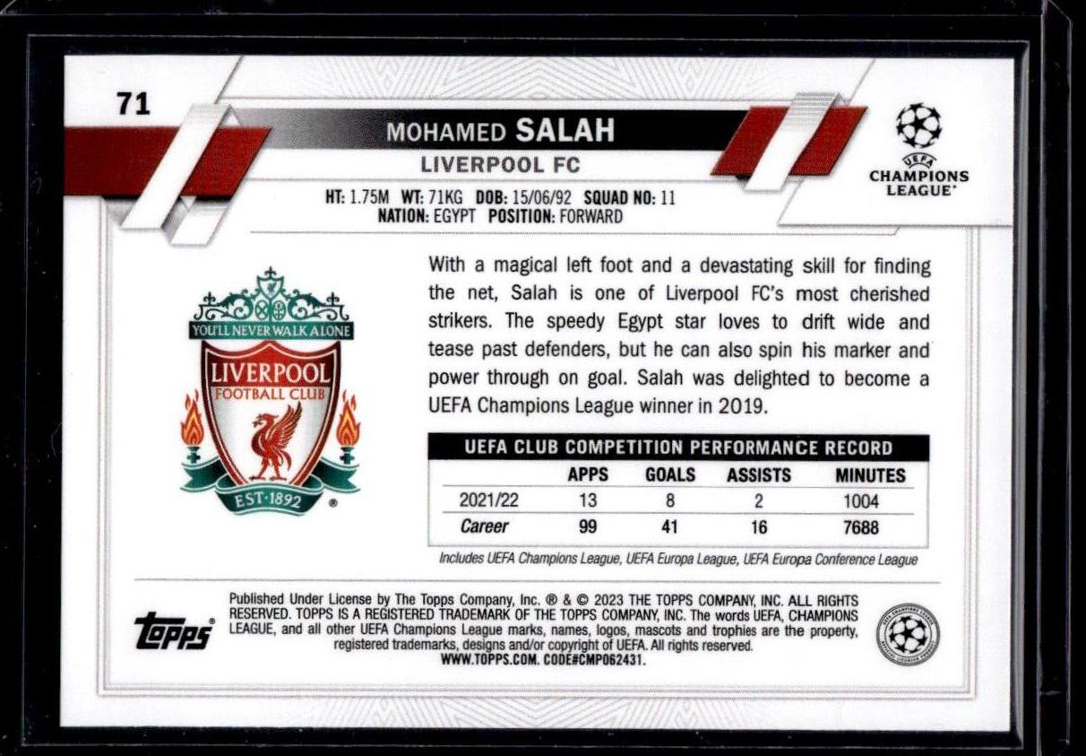 2022-23 Topps UEFA Club Competitions #71 Mohamed Salah Starball Foil