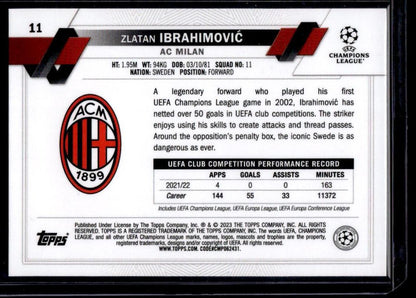 2022-23 Topps UEFA Club Competitions #11 Zlatan Ibrahimović Starball Foil