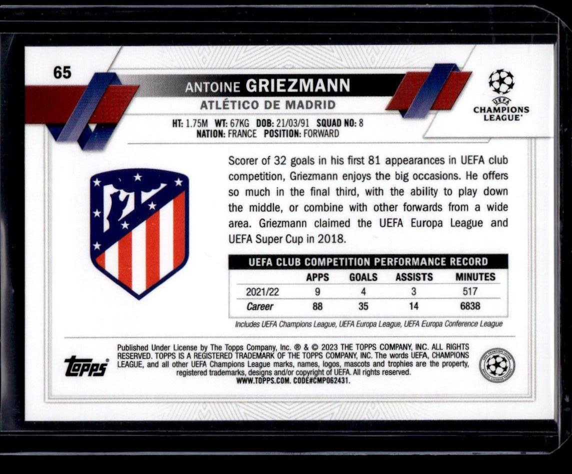 2022-23 Topps UEFA Club Competitions #65 Antoine Griezmann Starball Foil