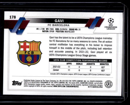 2022-23 Topps UEFA Club Competitions #178 Gavi Starball Foil