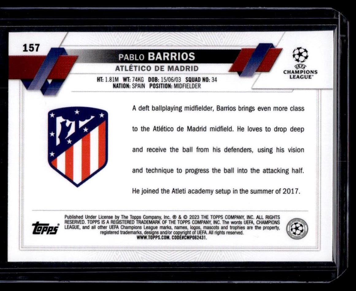 2022-23 Topps UEFA Club Competitions #157 Pablo Barrios Starball Foil