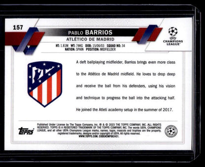 2022-23 Topps UEFA Club Competitions #157 Pablo Barrios Starball Foil