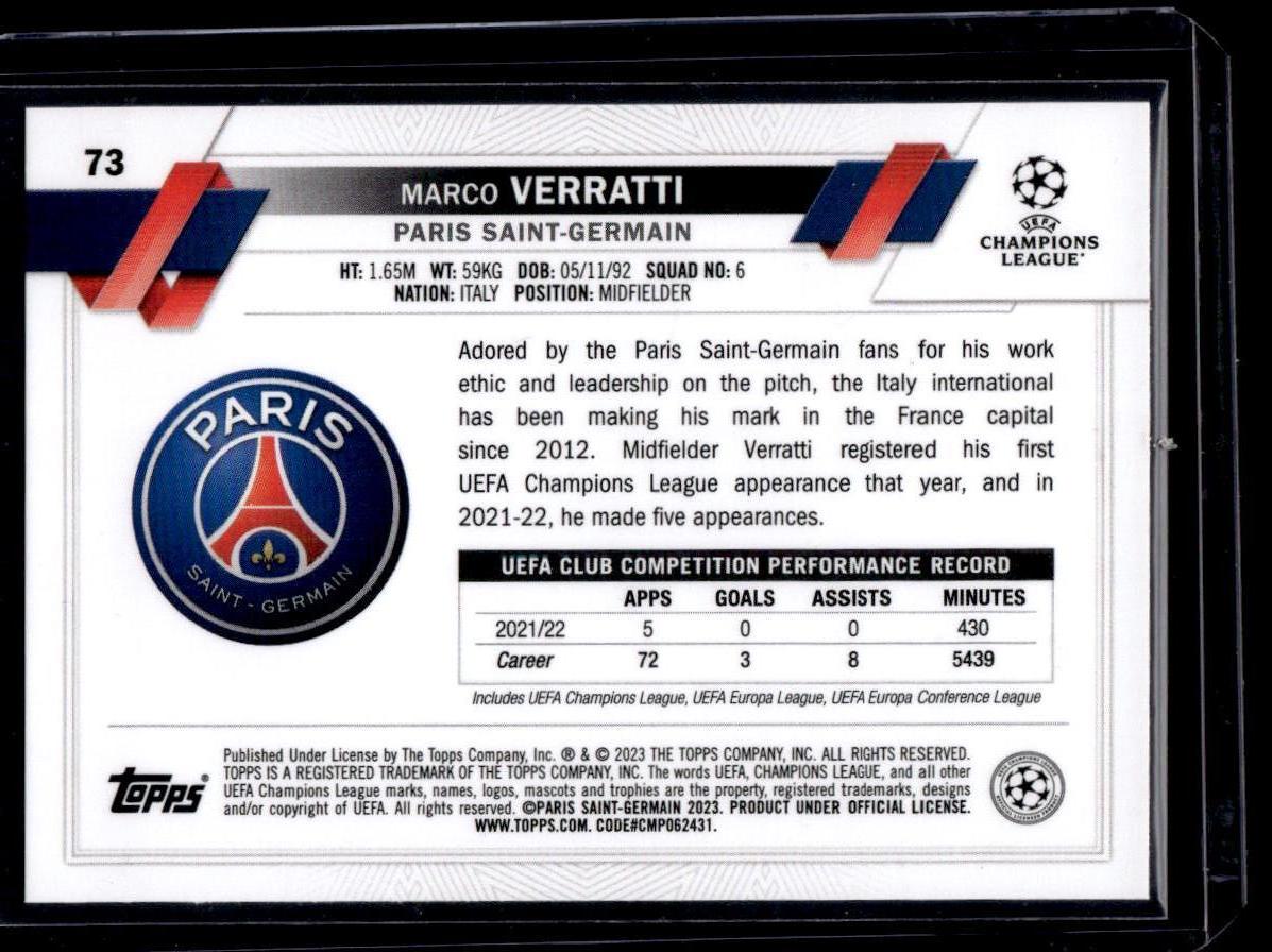 2022-23 Topps UEFA Club Competitions #73 Marco Verratti Starball Foil