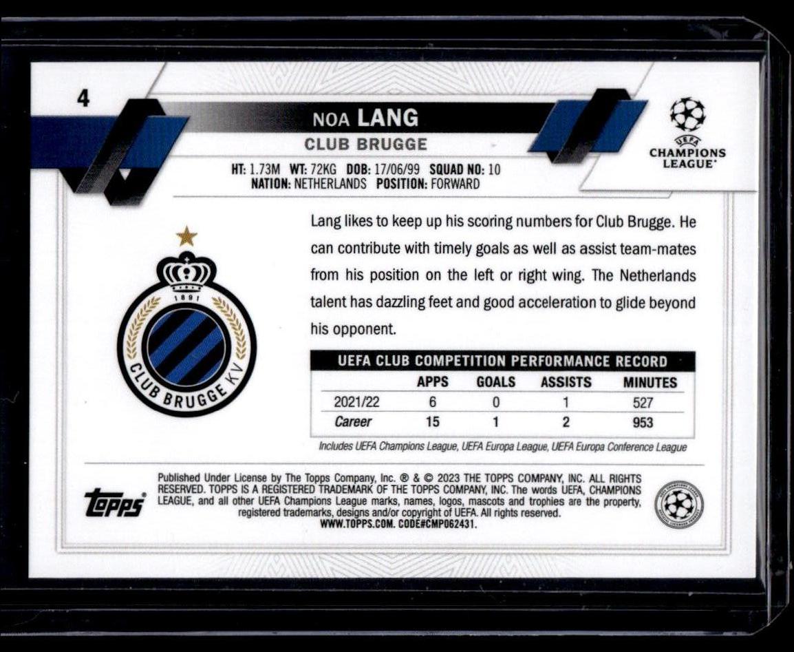 2022-23 Topps UEFA Club Competitions #4 Noa Lang Starball Foil