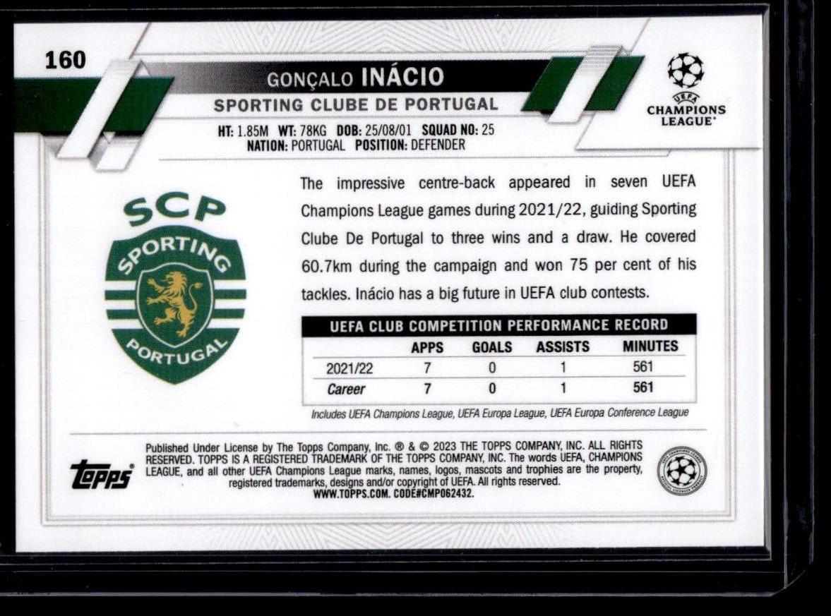 2022-23 Topps UEFA Club Competitions #160 Gonçalo Inácio Starball Foil