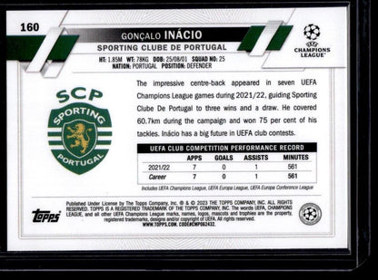 2022-23 Topps UEFA Club Competitions #160 Gonçalo Inácio Starball Foil