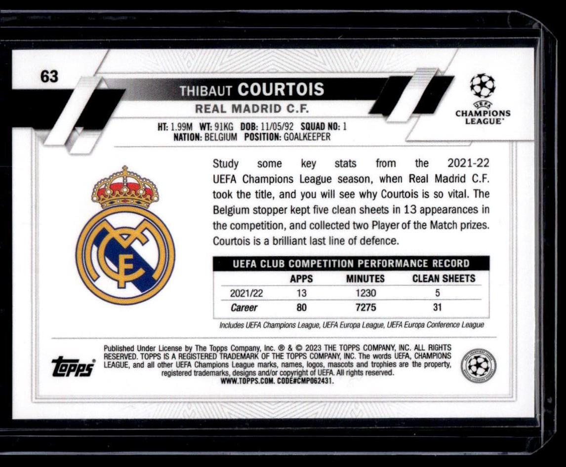 2022-23 Topps UEFA Club Competitions #63 Thibaut Courtois Starball Foil