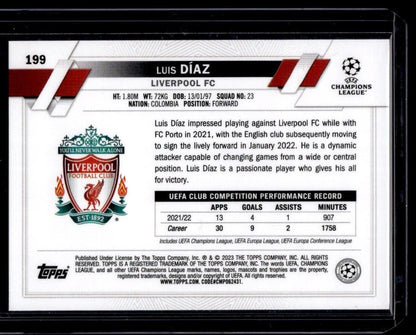 2022-23 Topps UEFA Club Competitions #199 Luis Díaz Starball Foil