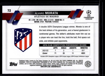 2022-23 Topps UEFA Club Competitions #72 Álvaro Morata Starball Foil