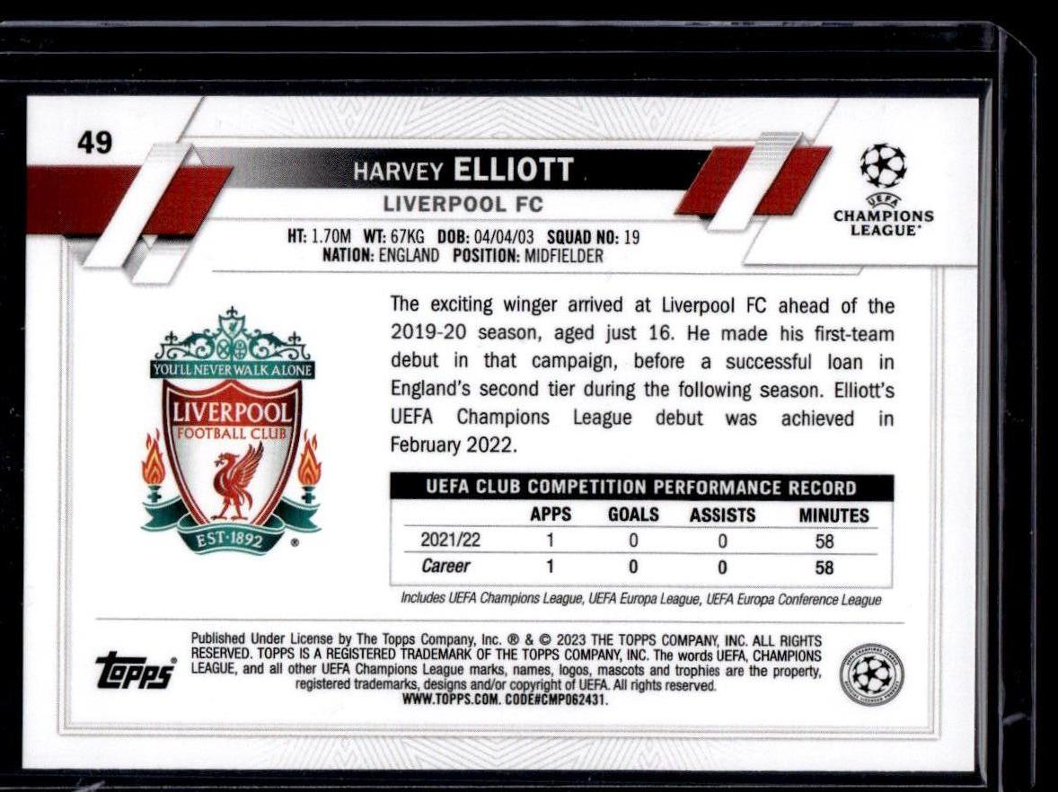 2022-23 Topps UEFA Club Competitions #49 Harvey Elliott Starball Foil