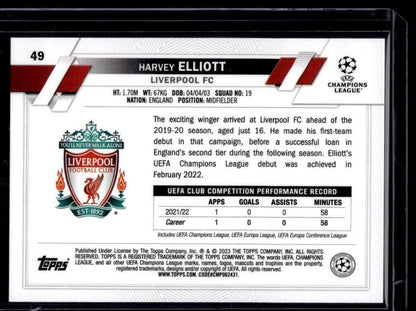 2022-23 Topps UEFA Club Competitions #49 Harvey Elliott Starball Foil