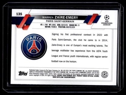 2022-23 Topps UEFA Club Competitions #135 Warren Zaïre-Emery Pink Sparkle Foil