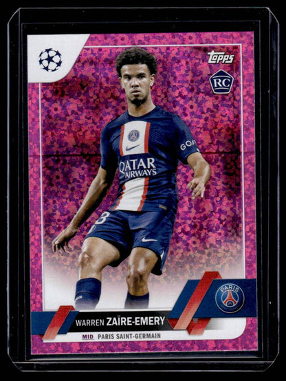 2022-23 Topps UEFA Club Competitions #135 Warren Zaïre-Emery Pink Sparkle Foil