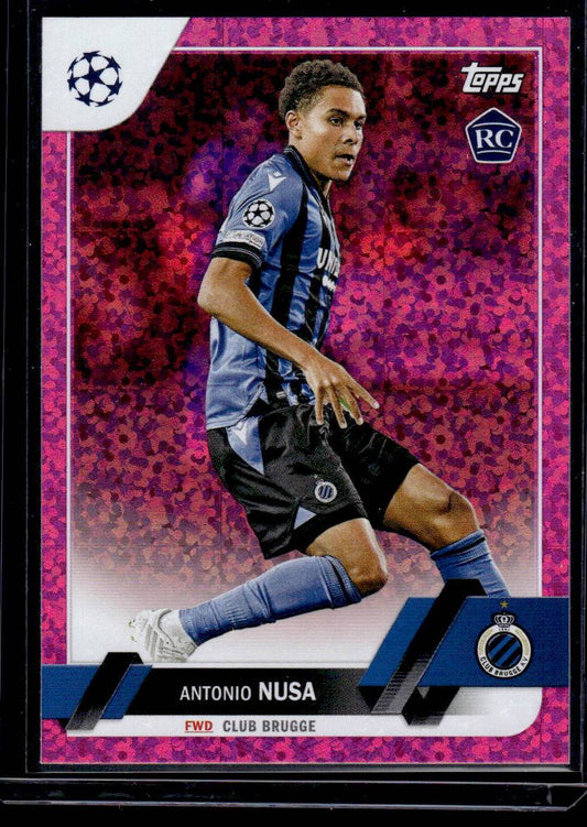 2022-23 Topps UEFA Club Competitions #140 Antonio Nusa Pink Sparkle Foil