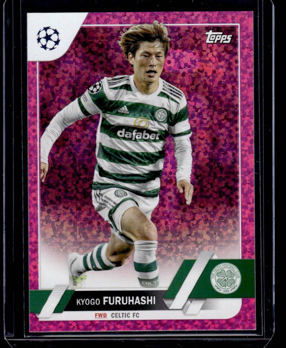 2022-23 Topps UEFA Club Competitions #183 Kyogo Furuhashi Pink Sparkle Foil