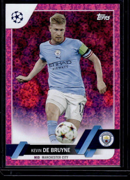 2022-23 Topps UEFA Club Competitions #33 Kevin De Bruyne Pink Sparkle Foil