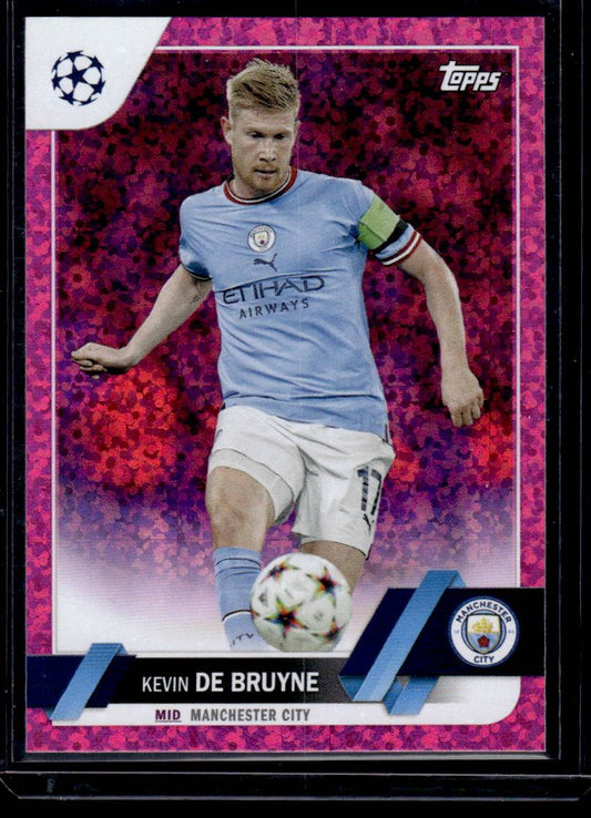 2022-23 Topps UEFA Club Competitions #33 Kevin De Bruyne Pink Sparkle Foil