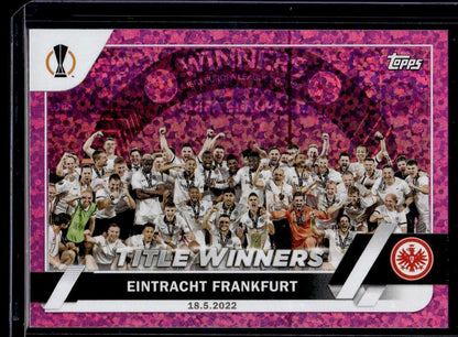 2022-23 Topps UEFA Club Competitions #118 Title Winners Pink Sparkle Foil