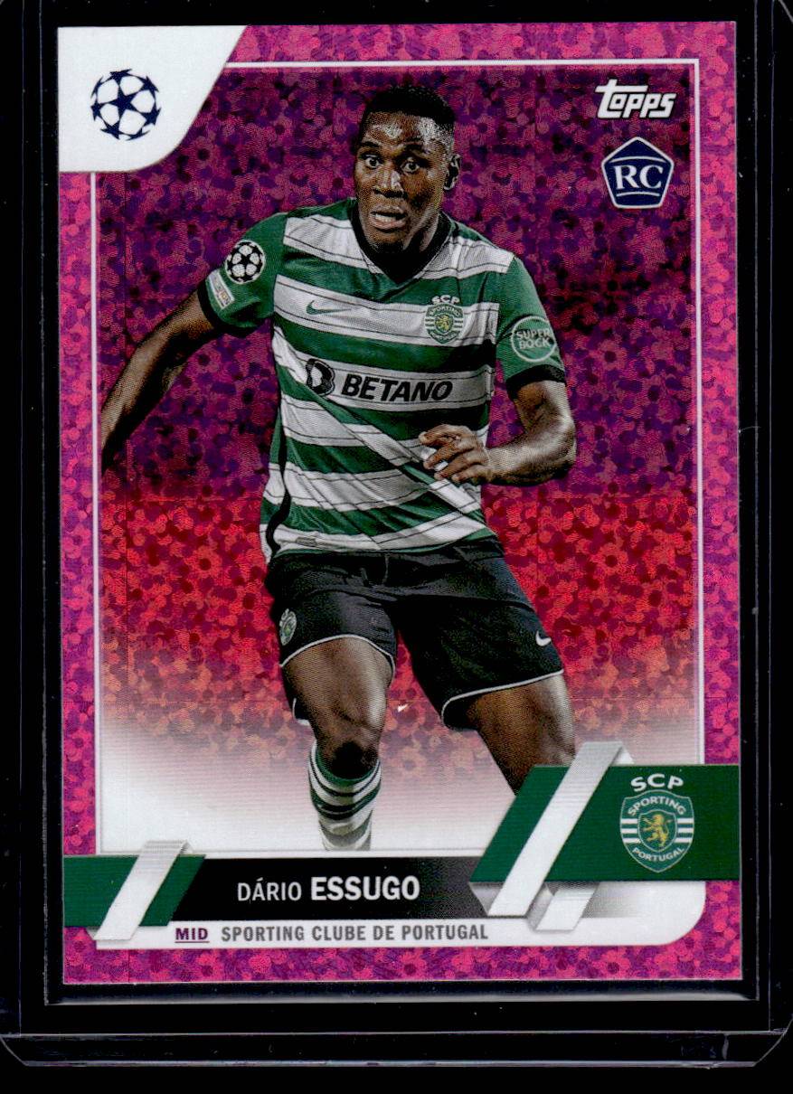 2022-23 Topps UEFA Club Competitions #155 Dário Essugo Pink Sparkle Foil