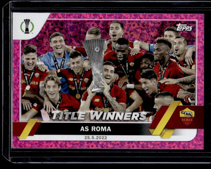 2022-23 Topps UEFA Club Competitions #45 Title Winners Pink Sparkle Foil