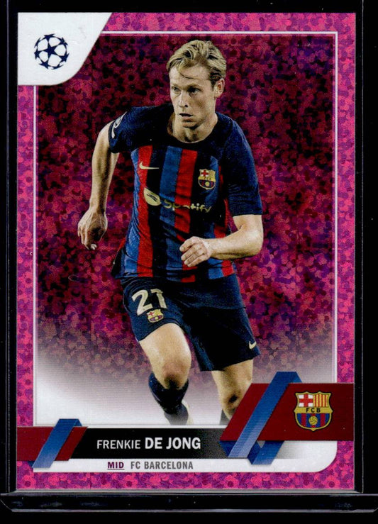 2022-23 Topps UEFA Club Competitions #30 Frenkie de Jong Pink Sparkle Foil