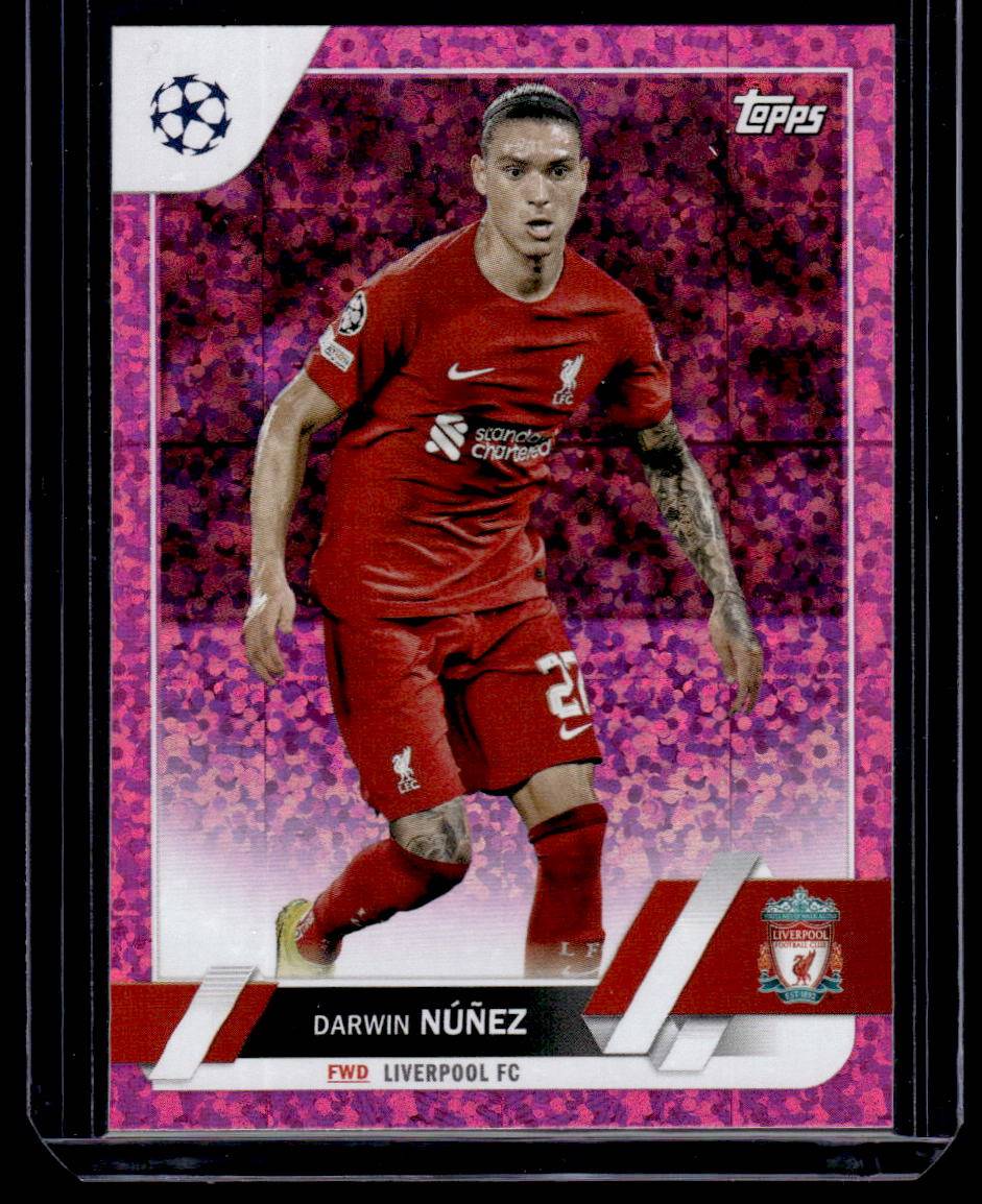 2022-23 Topps UEFA Club Competitions #56 Darwin Núñez Pink Sparkle Foil