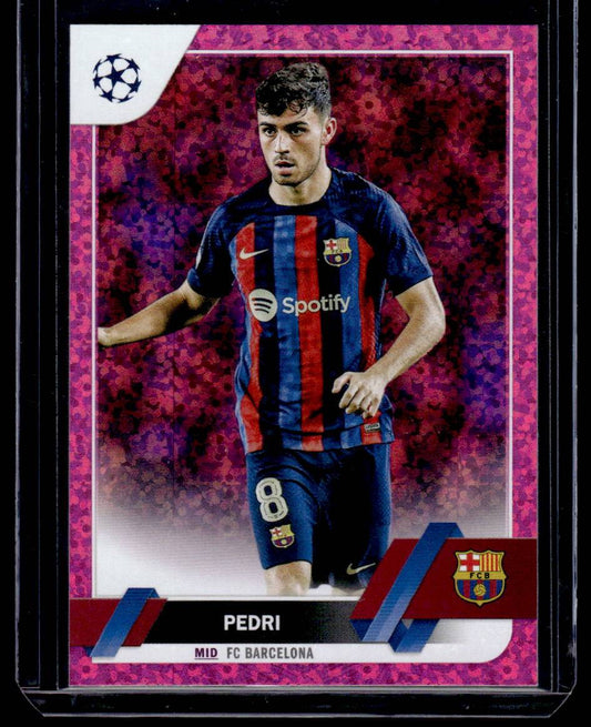 2022-23 Topps UEFA Club Competitions #136 Pedri Pink Sparkle Foil