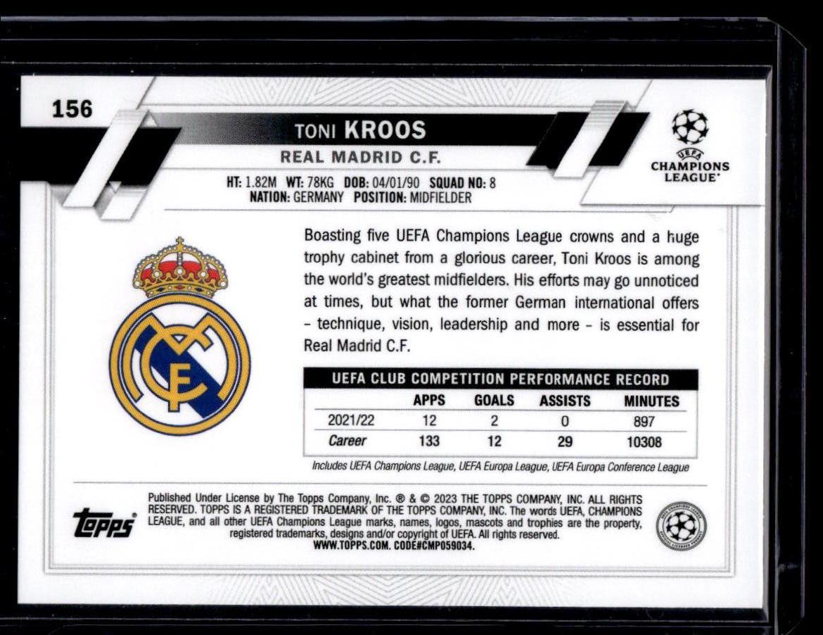 2022-23 Topps UEFA Club Competitions #156 Toni Kroos Pink Sparkle Foil