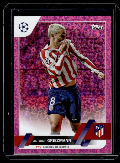 2022-23 Topps UEFA Club Competitions #65 Antoine Griezmann Pink Sparkle Foil