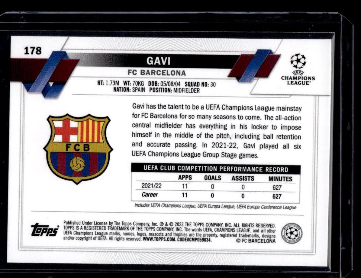 2022-23 Topps UEFA Club Competitions #178 Gavi Pink Sparkle Foil