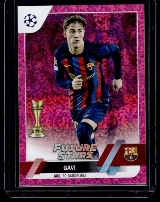 2022-23 Topps UEFA Club Competitions #178 Gavi Pink Sparkle Foil