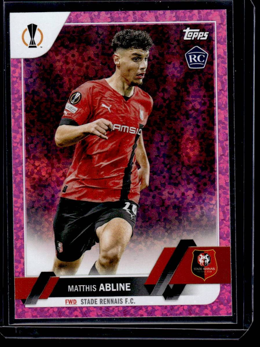 2022-23 Topps UEFA Club Competitions #167 Matthis Abline Pink Sparkle Foil