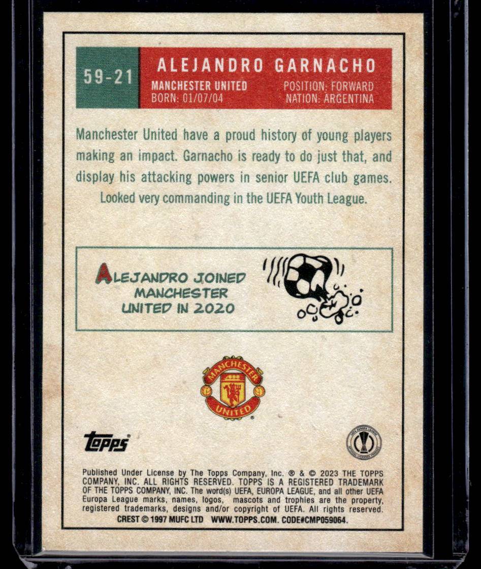 2022-23 Topps UEFA Club Competitions #59-21 Alejandro Garnacho 1959 Topps