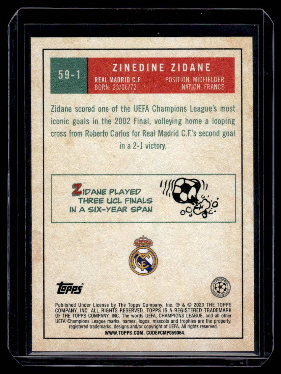 2022-23 Topps UEFA Club Competitions #59-1 Zinedine Zidane 1959 Topps