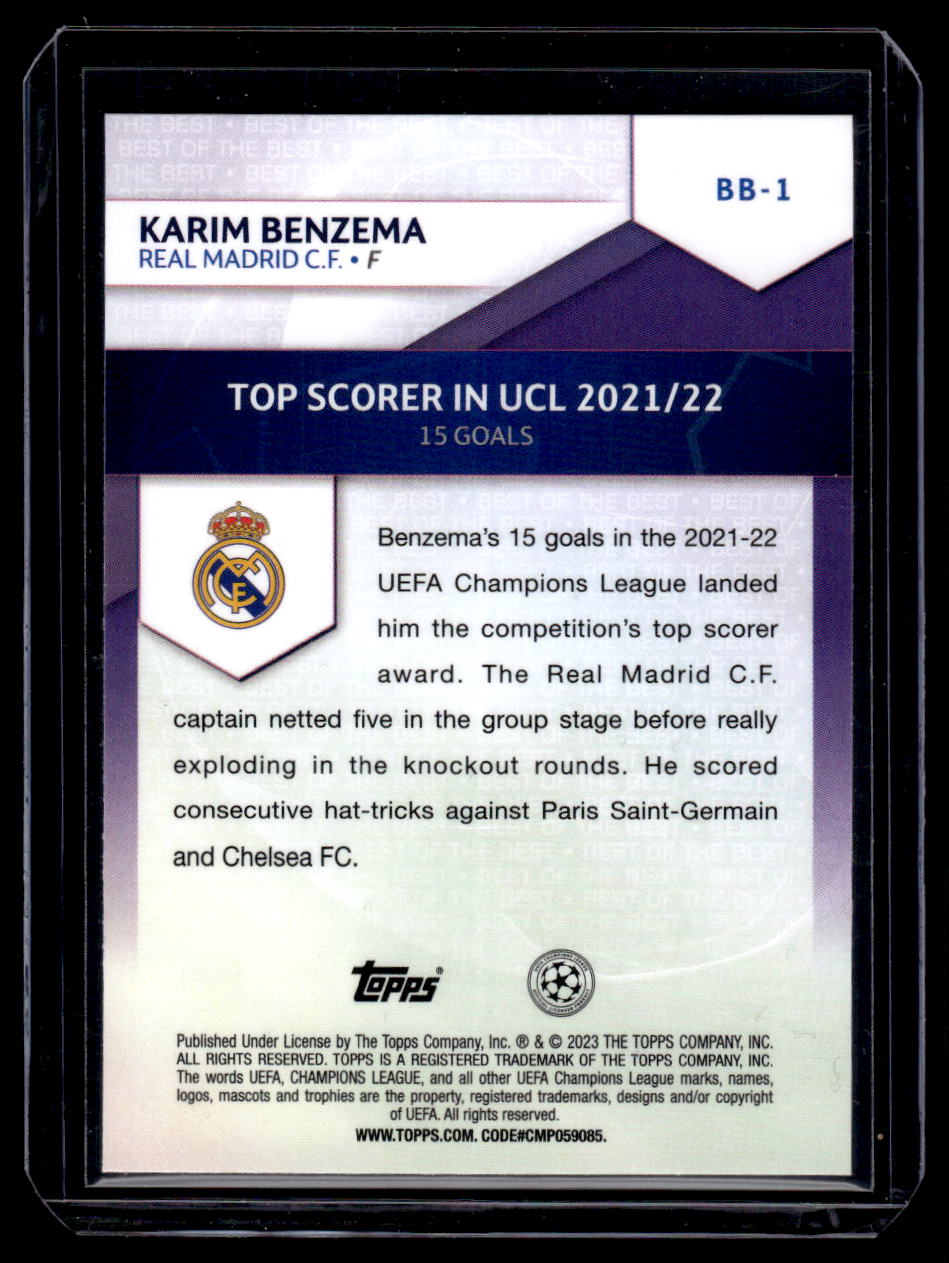 2022-23 Topps UEFA Club Competitions #BB-1 Karim Benzema Best of the Best