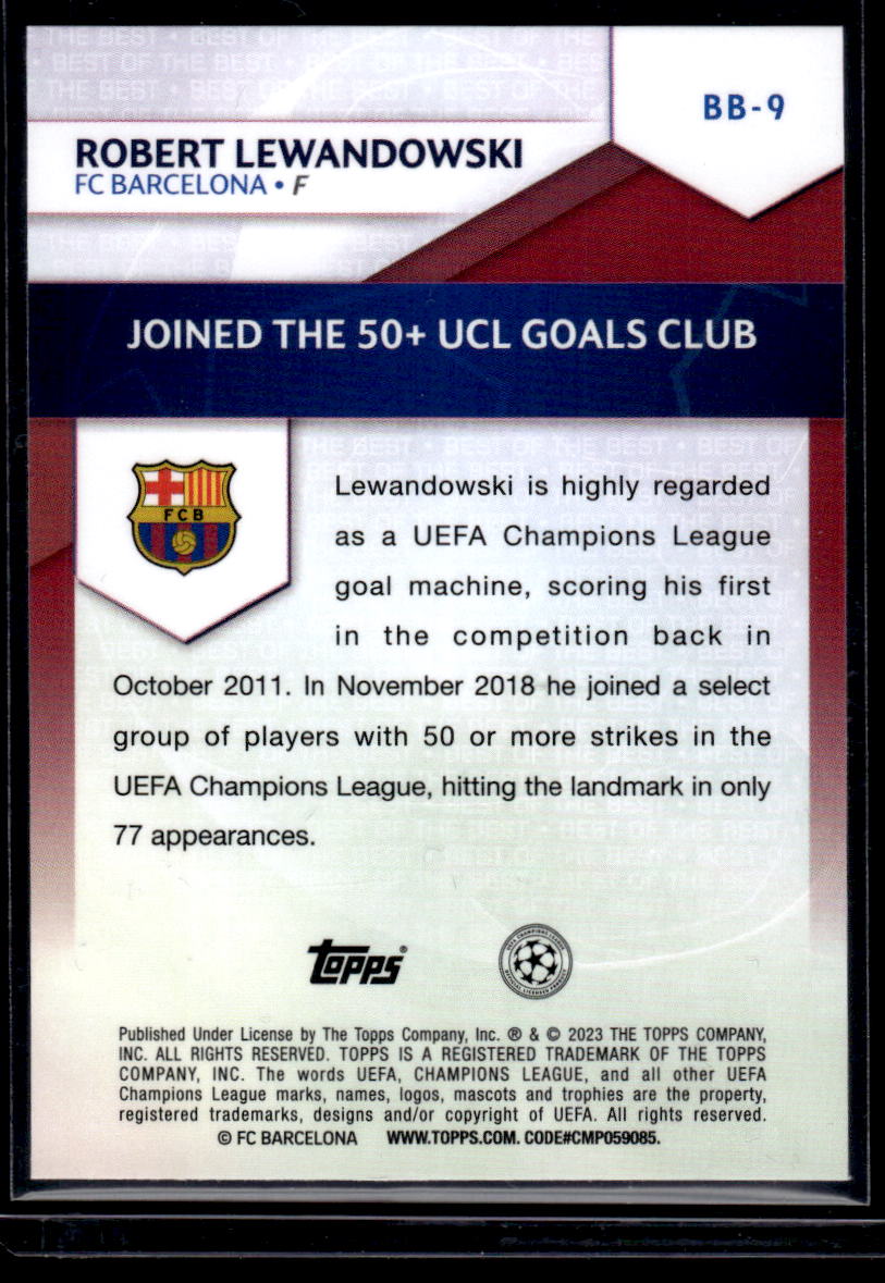 2022-23 Topps UEFA Club Competitions #BB-9 Robert Lewandowski Best of the Best