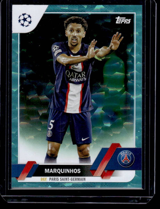 2022-23 Topps UEFA Club Competitions #180 Marquinhos Icy Aqua Foil #/399