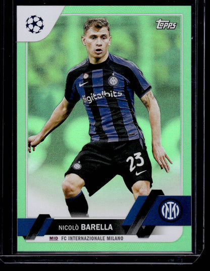 2022-23 Topps UEFA Club Competitions #23 Nicolò Barella Neon Green Foil #/199