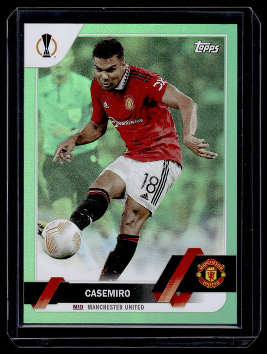 2022-23 Topps Chrome UEFA Club Competitions #64 Casemiro Aqua Refractor #/199