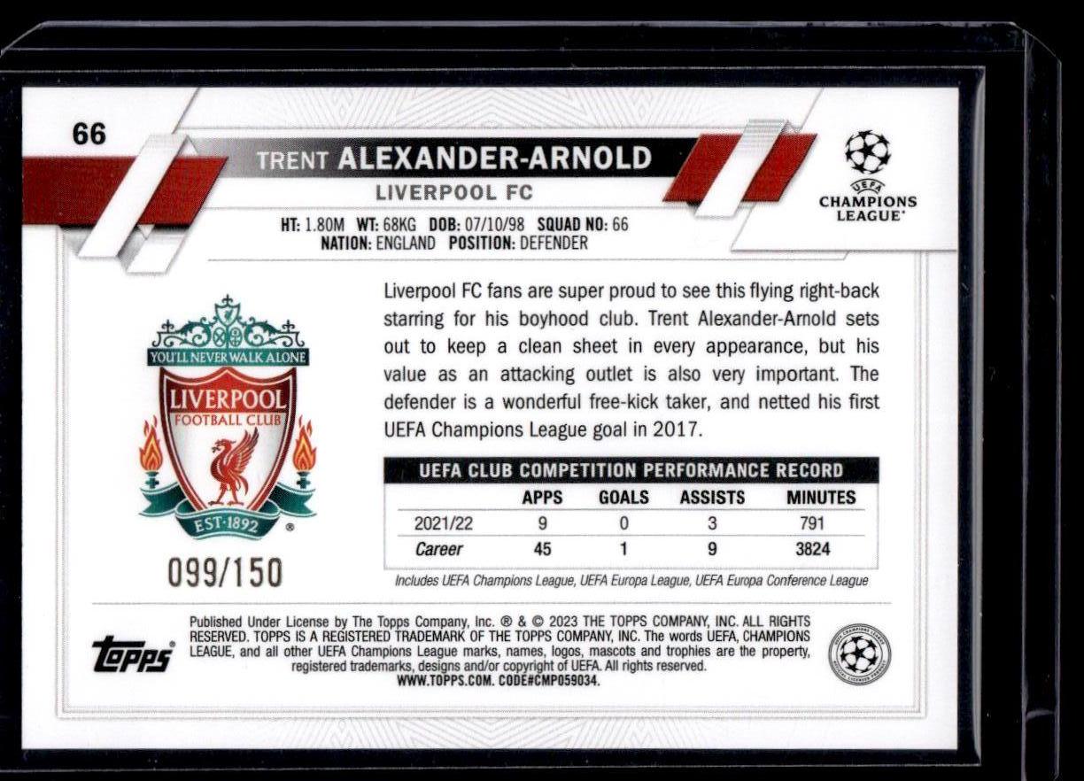 2022-23 Topps UEFA CC #66 Trent Alexander-Arnold Black & White Icy Foil #/150