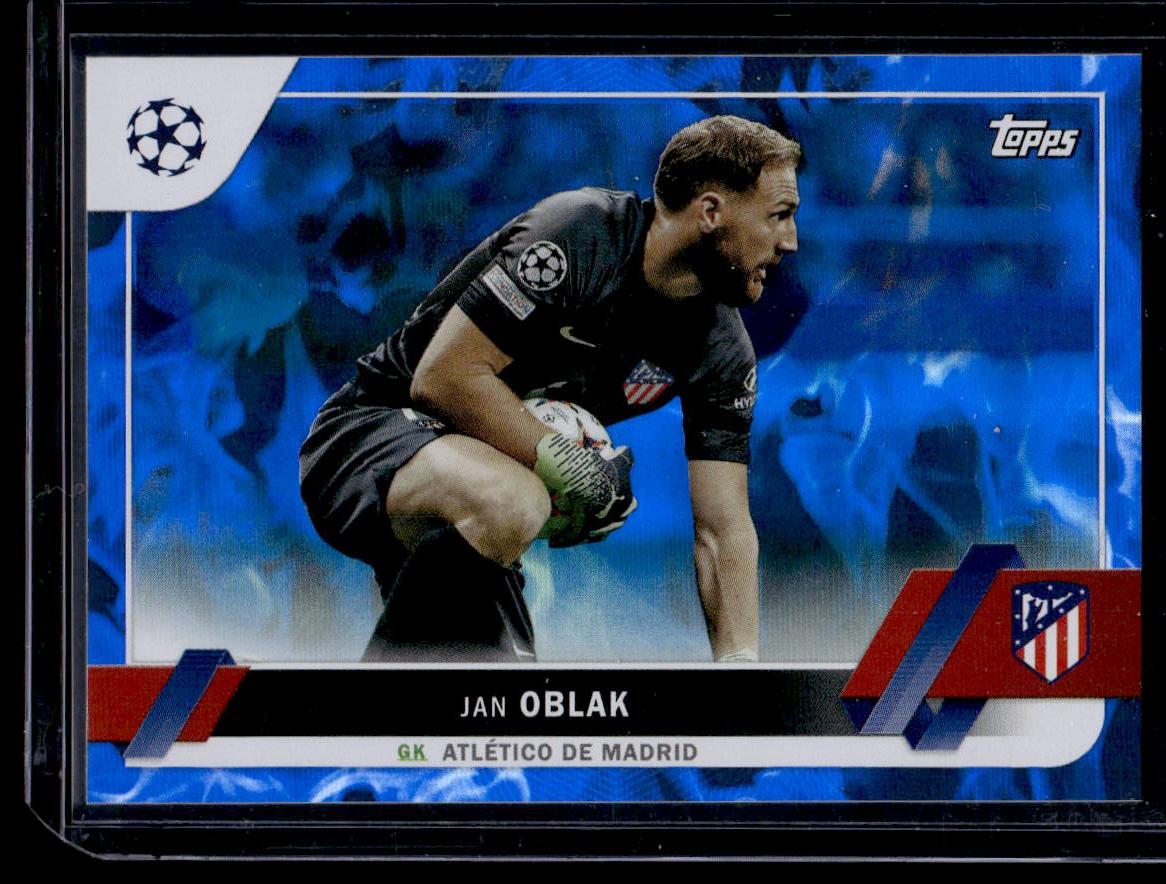 2022-23 Topps UEFA Club Competitions #107 Jan Oblak Blue Inferno Foil #/125