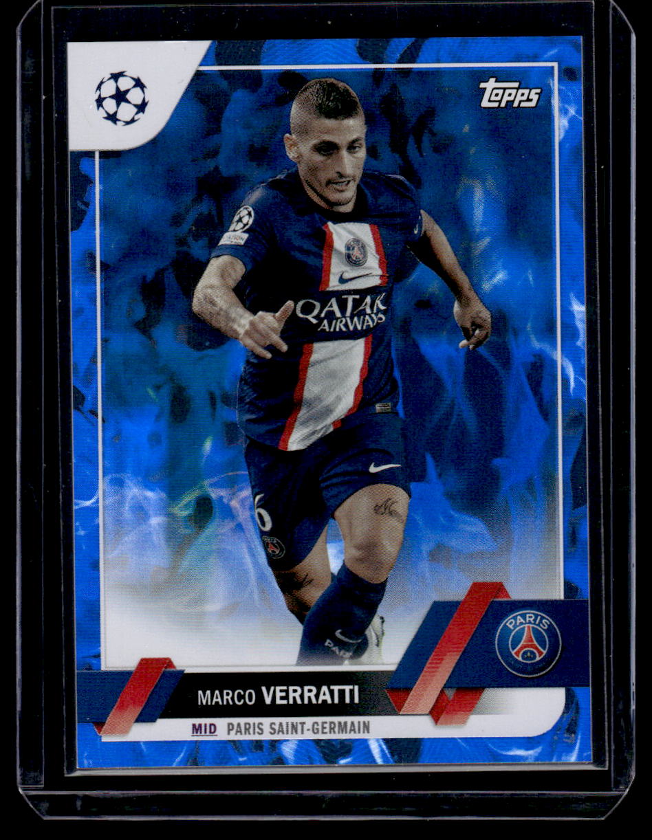 2022-23 Topps UEFA Club Competitions #73 Marco Verratti Blue Inferno Foil #/125