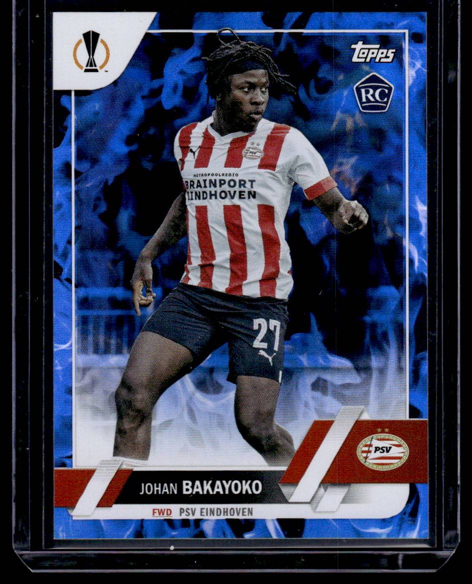 2022-23 Topps UEFA Club Competitions #126 Johan Bakayoko Blue Inferno Foil #/125