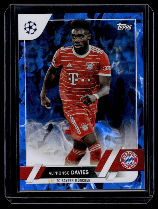 2022-23 Topps UEFA CC #162 Alphonso Davies Blue Inferno Foil #/125