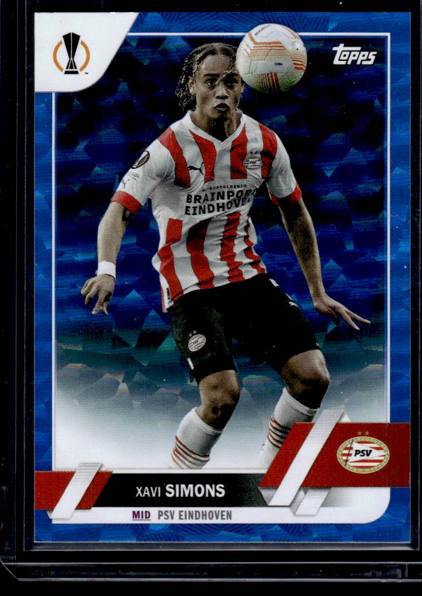 2022-23 Topps UEFA Club Competitions #60 Xavi Simons Icy Blue Foil #/99