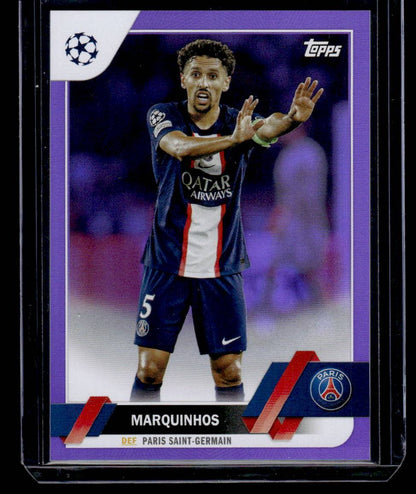 2022-23 Topps UEFA Club Competitions #180 Marquinhos Purple Foil #/75