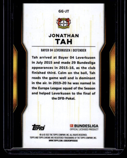 2021-22 Topps Chrome Bundesliga #GG-JT Jonathan Tah Golden Generation